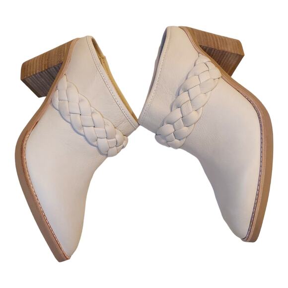 Dolce Vita Surla Ivory Braided Vamp Leather Womens US 7 Mule Festival Boho New - Picture 2 of 16